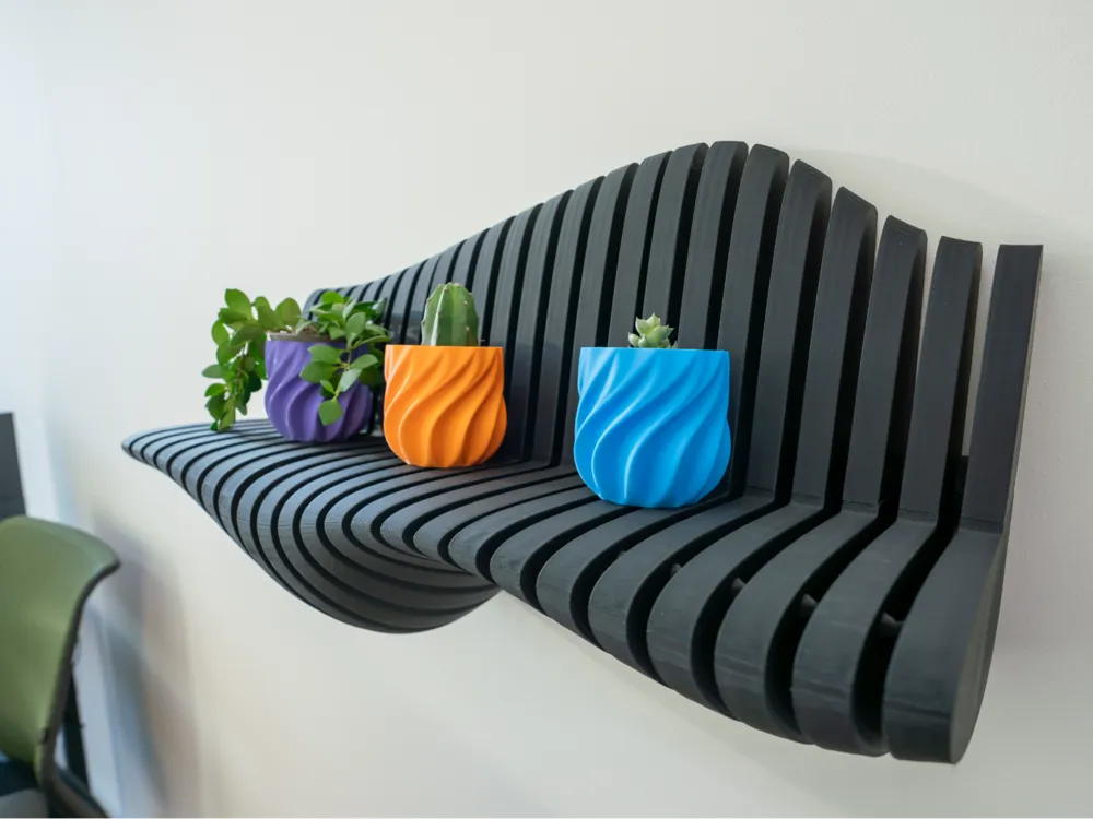 🌊 Étagère “Wavy Ribs” – Style Contemporain