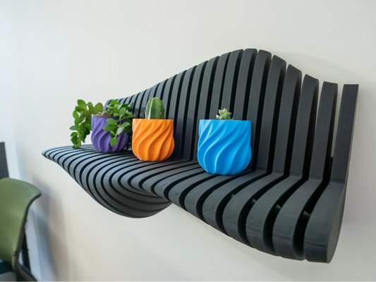 🌊 Étagère “Wavy Ribs” – Style Contemporain