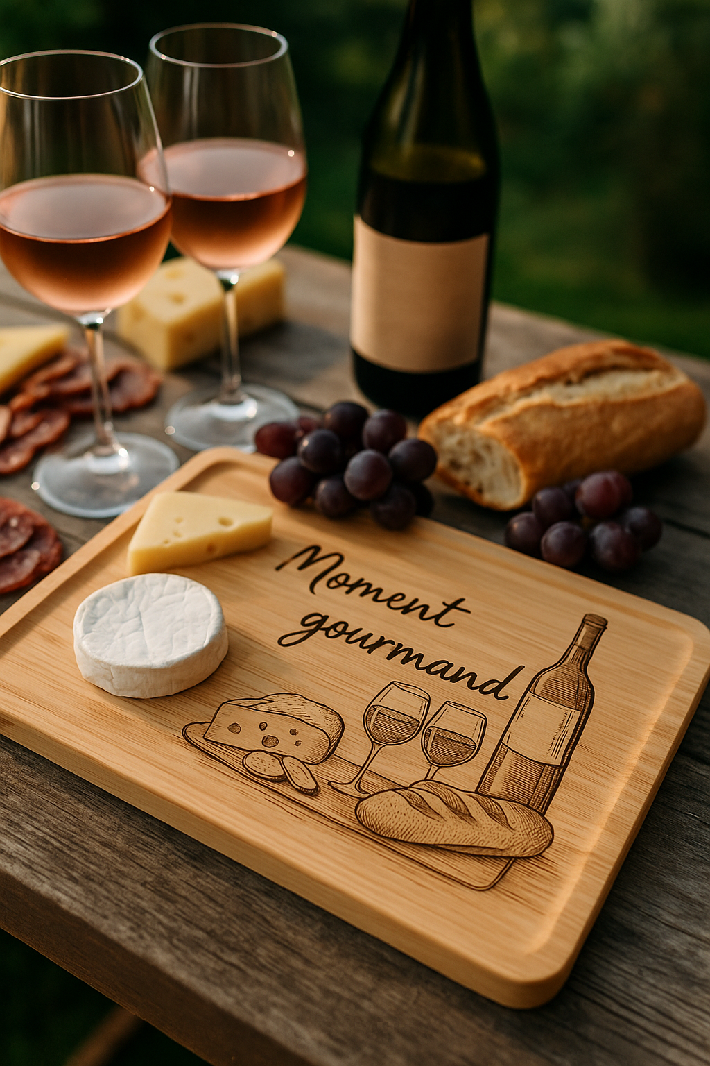 Planche Apéro en Bambou Personnalisée – Gravure Artistique Unique