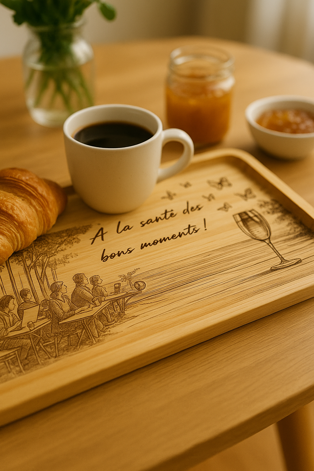 Planche Apéro en Bambou Personnalisée – Gravure Artistique Unique