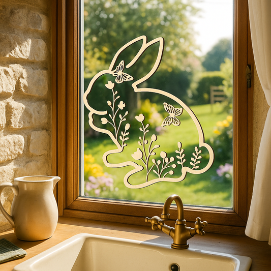 Lapin de Printemps – Silhouette en bois à suspendre