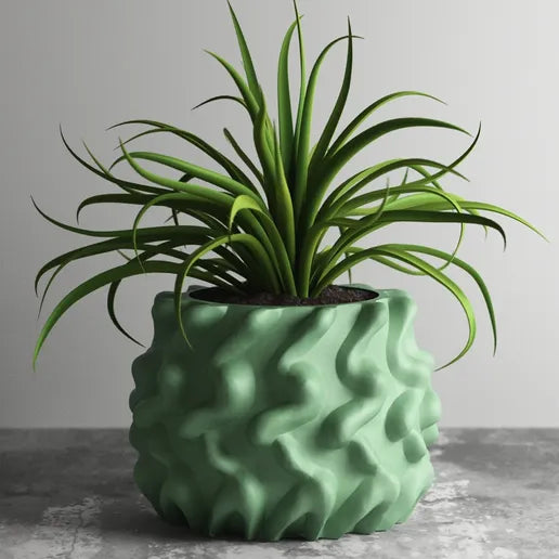 Vagues Émeraude Vase – L'Élégance au Naturel
